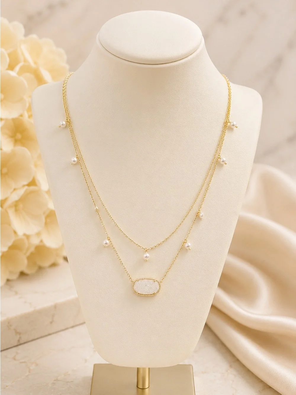 Kendra Scott Elisa Cultured Freshwater Pearl & Drusy stone.
